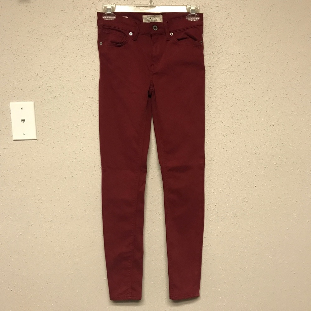 Dark red lucky brand jeans